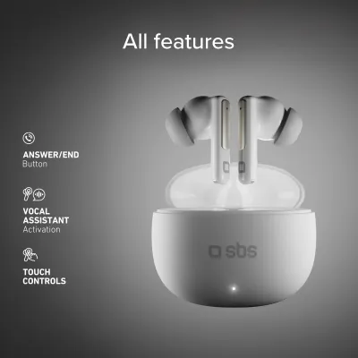 SBS - Bezdrôtové slúchadlá TWS AI SmarBuds, biela