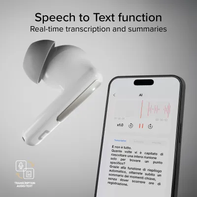 SBS - Bezdrôtové slúchadlá TWS AI SmarBuds, biela