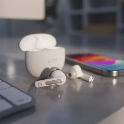 SBS - Bezdrôtové slúchadlá TWS AI SmarBuds, biela
