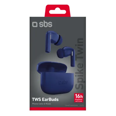 SBS - Bezdrôtové slúchadlá TWS Spike Twin, modrá