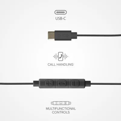 SBS - Slúchadlá Studio Mix 65c s mikrofónom, USB-C, čierna