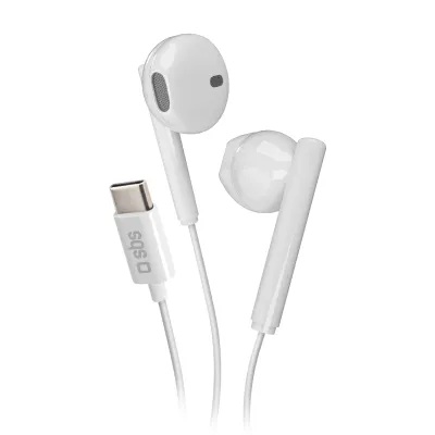 SBS - Slúchadlá Studio Mix 65c s mikrofónom, USB-C, biela