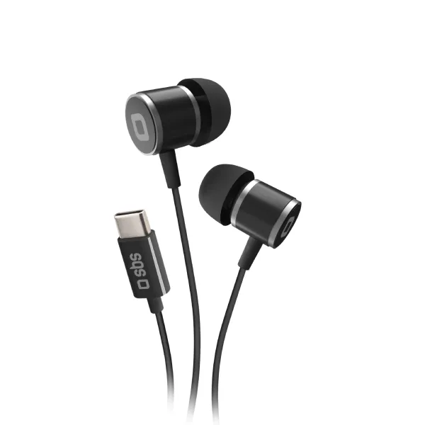 SBS - Slúchadlá Studio Mix 100C s mikrofónom a konektorom USB-C, čierna