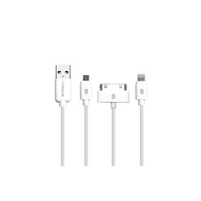 EVENERGY - Kábel USB-A/Micro-USB/Lightning/Dock, 5 W, Multi, biela