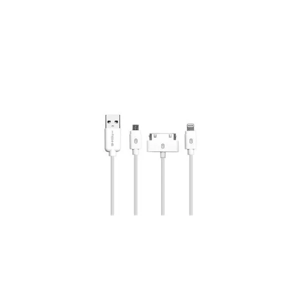 EVENERGY - Kábel USB-A/Micro-USB/Lightning/Dock, 5 W, Multi, biela