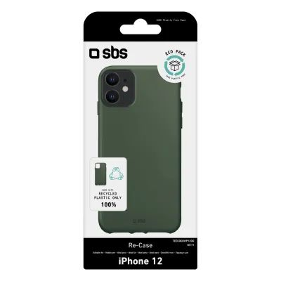 SBS - Puzdro TPU pre iPhone 12 mini, recyklované, Eco balenie, tmavá zelená