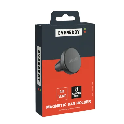 EVENERGY - Univerzálny držiak do auta pre smartfóny do mriežky, magnetický, čierna