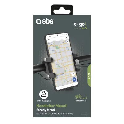 SBS - Hliníkový držiak E-Go pre elektrické kolobežky a bicykle, čierna