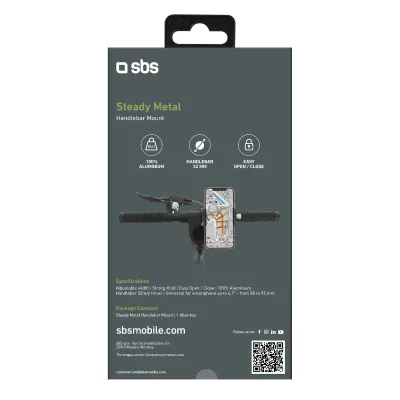 SBS - Hliníkový držiak E-Go pre elektrické kolobežky a bicykle, čierna