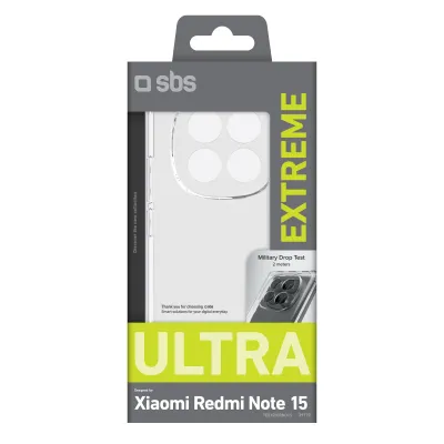 SBS - Puzdro Extreme X2 pre Xiaomi Redmi Note 15, transparentná