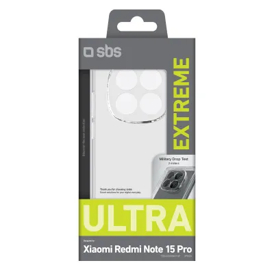 SBS - Puzdro Extreme X2 pre Xiaomi Redmi Note 15 Pro, transparentná
