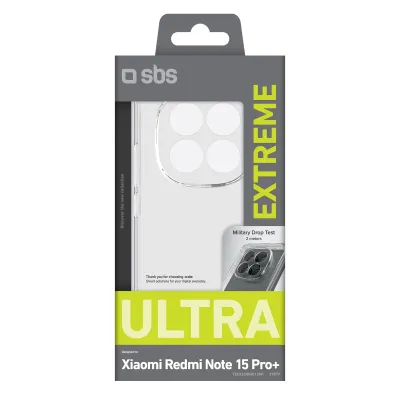 SBS - Puzdro Extreme X2 pre Xiaomi Redmi Note 15 Pro+, transparentná