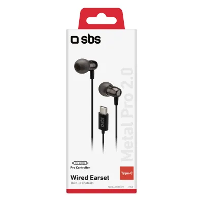 SBS - Slúchadlá Metal Pro 2.0, USB-C, čierna
