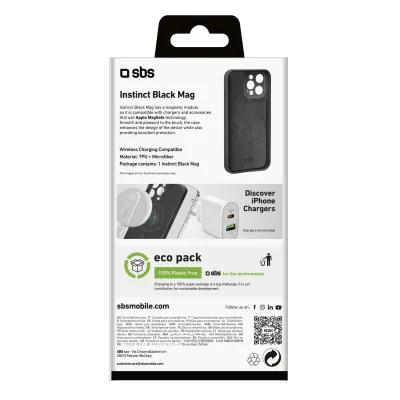 SBS - Puzdro Instinct kompatibilné s MagSafe pre iPhone 15 Pro, čierna