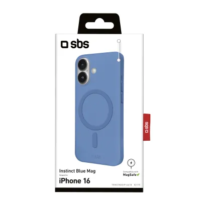SBS - Puzdro Instinct Mag kompatibilné s MagSafe pre iPhone 16, modrá
