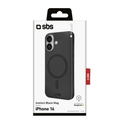 SBS - Puzdro Instinct Mag kompatibilné s MagSafe pre iPhone 16, čierna