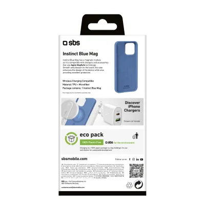 SBS - Puzdro Instinct Mag kompatibilné s MagSafe pre iPhone 16 Pro, modrá