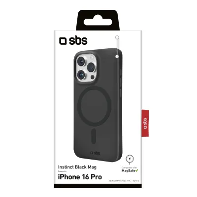 SBS - Puzdro Instinct Mag kompatibilné s MagSafe pre iPhone 16 Pro, čierna