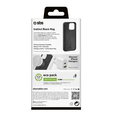SBS - Puzdro Instinct Mag kompatibilné s MagSafe pre iPhone 16 Pro, čierna