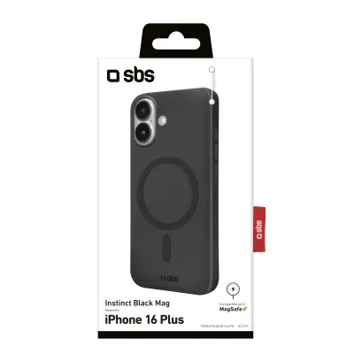 SBS - Puzdro Instinct Mag kompatibilné s MagSafe pre iPhone 16 Plus, čierna