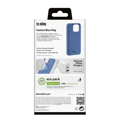 SBS - Puzdro Instinct Mag kompatibilné s MagSafe pre iPhone 16 Pro Max, modrá