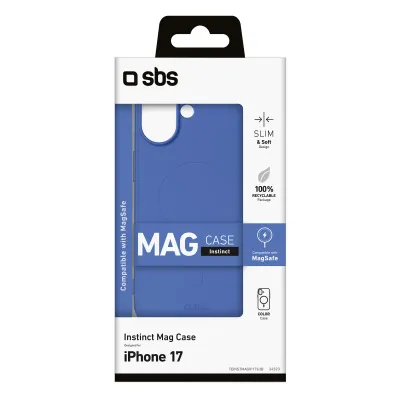SBS - Puzdro Instinct Mag kompatibilné s MagSafe pre iPhone 17, modrá