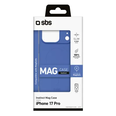 SBS - Puzdro Instinct Mag kompatibilné s MagSafe pre iPhone 17 Pro, modrá
