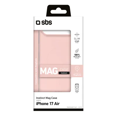 SBS - Puzdro Instinct Mag kompatibilné s MagSafe pre iPhone 17 Air, ružová