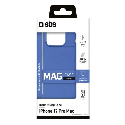 SBS - Puzdro Instinct Mag kompatibilné s MagSafe pre iPhone 17 Pro Max, modrá