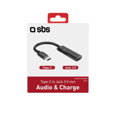SBS - Adaptér USB-C/Jack 3,5 mm female, 15 cm, čierna