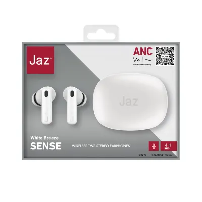 JAZ - Bezdrôtové slúchadlá TWS Sense, biela