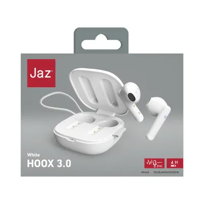 JAZ - Bezdrôtové slúchadlá TWS Hoox 3.0, biela