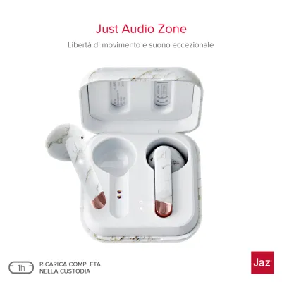 JAZ - Bezdrôtové slúchadlá TWS Hoox s nabíjacím puzdrom 400 mAh, marble color