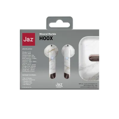 JAZ - Bezdrôtové slúchadlá TWS Hoox s nabíjacím puzdrom 400 mAh, marble color