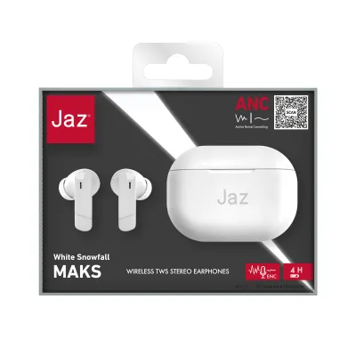 JAZ - Bezdrôtové in-ear stereo slúchadlá TWS Maks, biela
