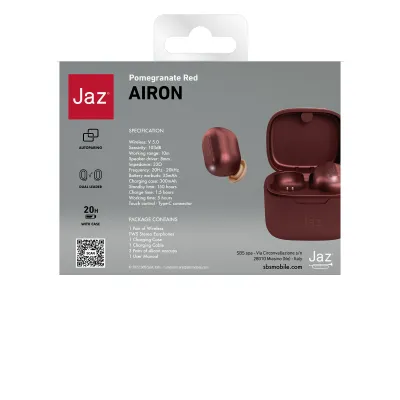 JAZ - Bezdrôtové slúchadlá TWS Airon, pomegranate red