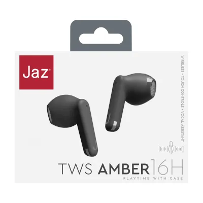 JAZ - Bezdrôtové slúchadlá TWS Amber, čierna