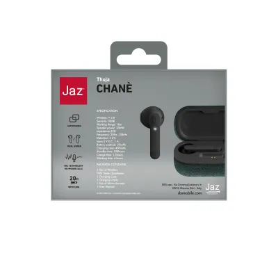 JAZ - Bezdrôtové in-ear stereo slúchadlá TWS Chané, čierna