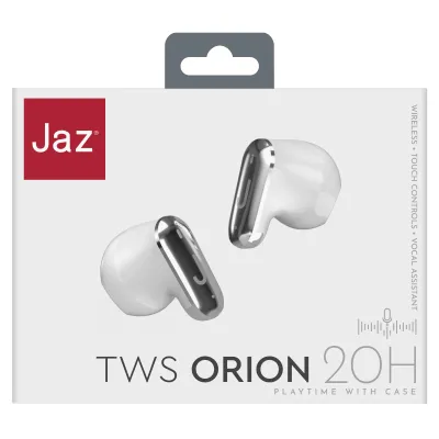 JAZ - Bezdrôtové slúchadlá TWS ORION, biela