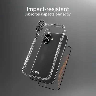 SBS - OneSet D3O Full Protection pre iPhone 16, transparentná