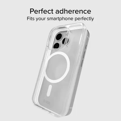 SBS - Puzdro Light Mag kompatibilné s MagSafe pre iPhone 15 Pro, transparentná
