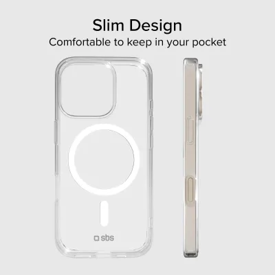 SBS - Puzdro Light Mag kompatibilné s MagSafe pre iPhone 15 Pro, transparentná