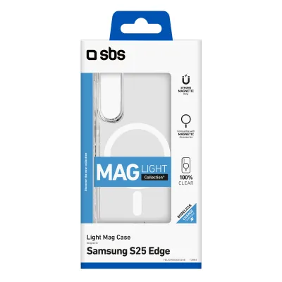 SBS - Puzdro Light Mag pre Samsung Galaxy S25 Edge, transparentná