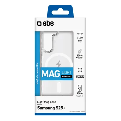 SBS - Puzdro Light Mag pre Samsung Galaxy S25+, transparentná