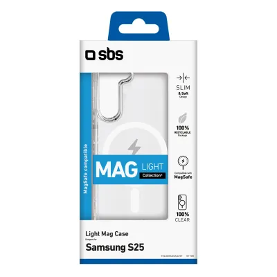 SBS - Puzdro Light Mag pre Samsung Galaxy S25, transparentná