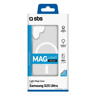 SBS - Puzdro Light Mag pre Samsung Galaxy S25 Ultra, transparentná