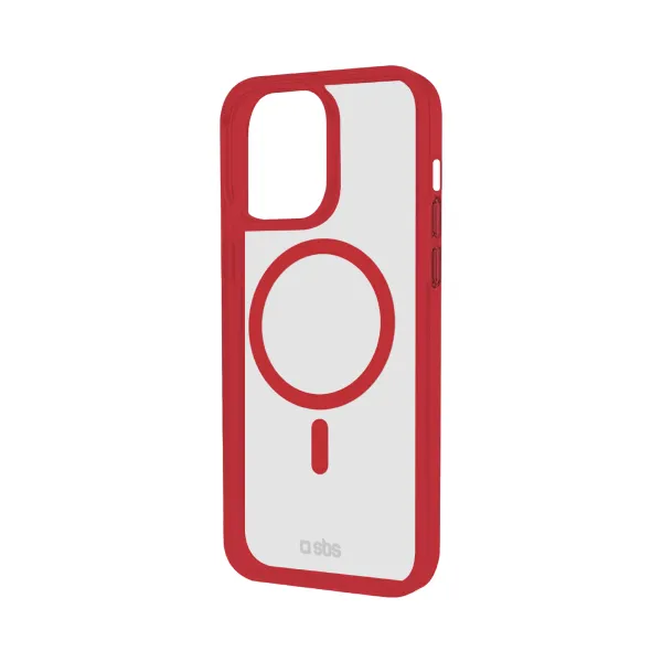 SBS - Puzdro Mag Frame kompatibilné s MagSafe pre iPhone 15 Pro Max, červená