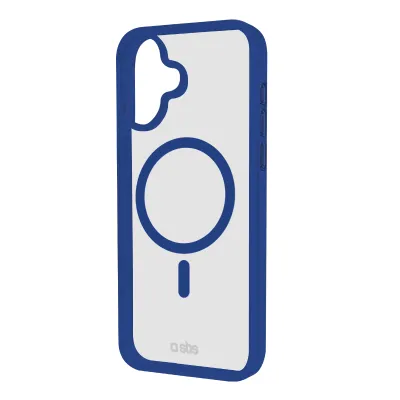 SBS - Puzdro Mag Frame kompatibilné s MagSafe pre iPhone 16, modrá