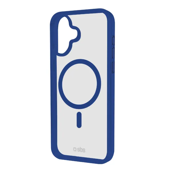 SBS - Puzdro Mag Frame kompatibilné s MagSafe pre iPhone 16, modrá