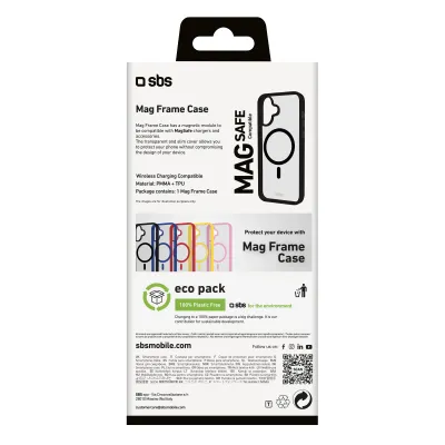 SBS - Puzdro Mag Frame kompatibilné s MagSafe pre iPhone 16, čierna